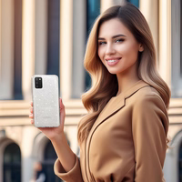 Crystal Glitter Ümbris jaoks Samsung Galaxy A02S Hõbedane