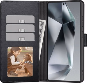 Tech-Protect Wallet Ümbris jaoks Samsung Galaxy S25 FE - Must