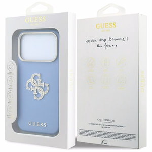 Guess Smooth & Big Strass Logo ümbris iPhone 18 Pro Max / 17 Pro Max – sinine