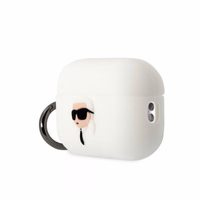 Karl Lagerfeld KLAP2RUNIKH AirPods Pro 2 cover valge/valge Silicone Karl Head 3D