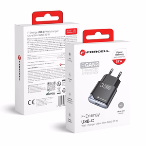 Phone laadija Forcell F-Energy Ultra Slim GaN III USB C PD QC4.0 3A 35W B135101-E must