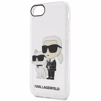 Karl Lagerfeld KLHCI8HNKCTGT iPhone 7/8/ SE 2020 / SE 2022 läbipaistev hardcase Gliter Karl&Choupette