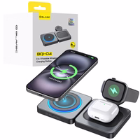 Blavec induktsioonlaadija BQI-04 Qi 15W magnetiline Magsafe 3 in 1 UniCharge (BQI04-QIMB) must