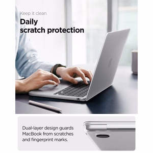 Spigen AirSkin ümbris MacBook Air 13" 2023 / 2024 / 2025 / 2026 jaoks – läbipaistev