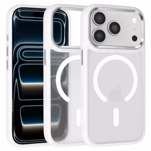 Liavec Cloudy чехол с металлической рамкой камеры для Iphone 17 Pro Max белый (кнопка управления камерой)