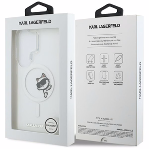 Karl Lagerfeld case IML Peekaboo Choupette MagSafe for Samsung Galaxy S26 Ultra transparent