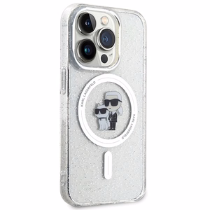 Karl Lagerfeld Karl&Choupette Glitter MagSafe чехол для iPhone 15 Pro - прозрачный