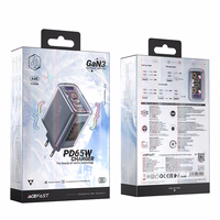 Acefast Laadija GaN 65W 3 ports (1xUSB, 2xUSB C) hall (A45)