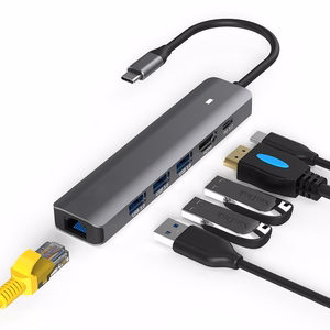Adapter USB Type-C - HDMI, LAN, 3x USB 3.0 Type-A, USB Type-C PD100W