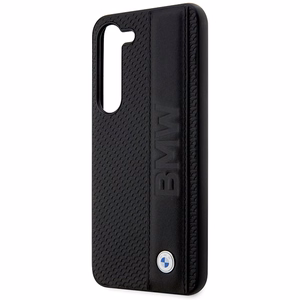 Чехол BMW BMHCS23M22RDPK S23+ S916 чёрный/чёрный жёсткий кожаный Textured & Stripe