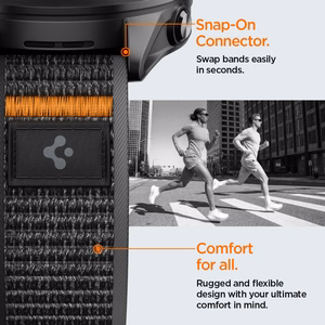 Spigen Athlex Airna Garmin Quick Release 22 mm rihm, must ja oranž