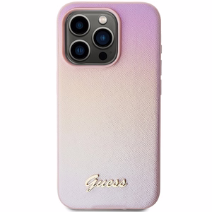 Guess GUHCP15XPSAIRSP iPhone 15 Pro Max 6.7" roosa/roosa hardcase Saffiano Iridescent Script
