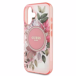 Guess IML Flower & Tonal Circle MagSafe iPhone 16 Plus Ümbris - roosa