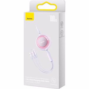 BASEUS kaabel 3in1 Type C to Micro USB / Lightning / Type C PD QC4.0 3,5A 100W CAMJ010205 1,1 m lilla