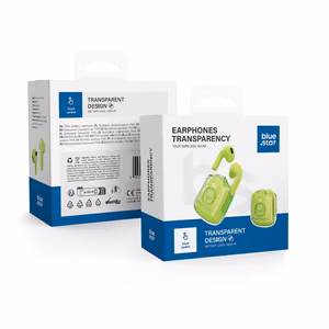 Juhtmevaba earbuds sinine Star Transparency Fi22 TWS roheline