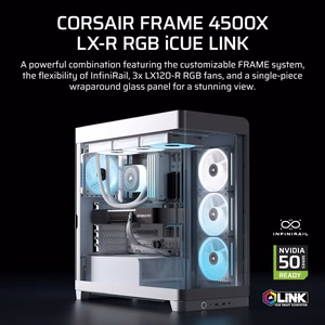 Corsair 4500X LX-R RGB karastatud klaas kesktorni korpus, valge