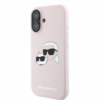Karl Lagerfeld Silicone Nauble Heads Print MagSafe Ümbris jaoks iPhone 16 Plus - Roosa