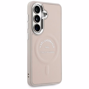 Karl Lagerfeld Embossed Ring RSG Logo MagSafe ümbris Samsung Galaxy S26+ roosa