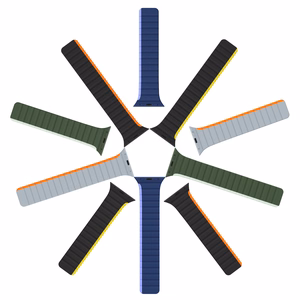 Магнитный ремешок для Apple Watch SE, 9, 8, 7, 6, 5, 4, 3, 2, 1 (41, 40, 38 mm) Dux Ducis (LD Version) - серо-оранжевый