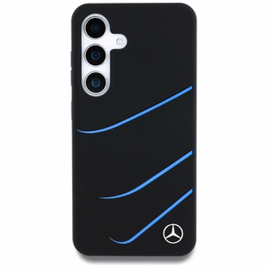 Mercedes Silicone Contrasted Curves MagSafe Ümbris jaoks Samsung Galaxy S25 - must