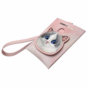 Nimmy Big Eyed Pet 2.0 Cat 3-in-1 Phone Bag + Wallet + Tracker Ümbris - Roosa