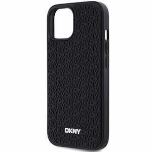 DKNY 3D Rubber Repeat Pattern ümbris jaoks iPhone 15 Plus - must