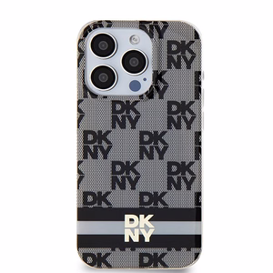 DKNY IML Checkered Mono Pattern & Printed Stripes MagSafe Ümbris jaoks iPhone 15 Pro Max - Must