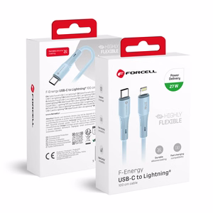 Kaabel USB C to Lightning Forcell F-Energy PD 3A 27W Silikoon 1 m C346 sinine