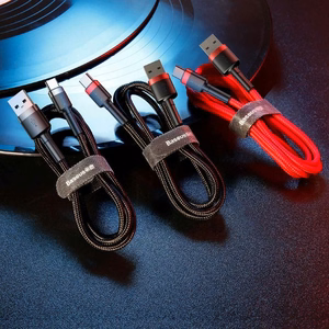 Baseus cable Cafule USB - USB-C 2,0 m 2A punane-must