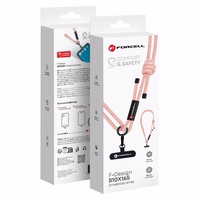 FORCELL F-DESIGN S10X165 crossbody phone lanyard with adjustable length (max 82,5cm in the loop) roosa valge