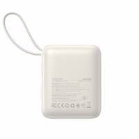 Joyroom JR-PBF27 10000mAh 22.5W Powerbank sisseehitatud USB-C ja Lightning kaablitega - valge