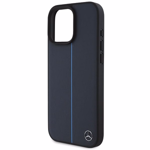 Mercedes MB sinine Line Leather MagSafe Ümbris jaoks iPhone 16 Pro Max - tumesinine