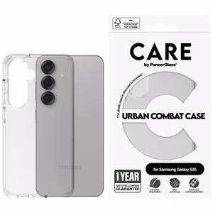 CARE by PanzerGlass Flagship Urban Combat Ümbris jaoks Samsung Galaxy S25 - Läbipaistev