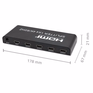 Qoltec 51799 aktiivne HDMI jagur 4 x HDMI 4K x 2K | 6Gb/s | 60Hz