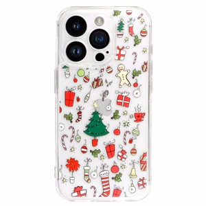 Tel Protect Christmas прозрачный Чехол для Iphone 15 Pro Max дизайн 2