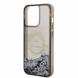 Karl Lagerfeld Liquid Glitter RSG ümbris jaoks iPhone 14 Pro Max - must