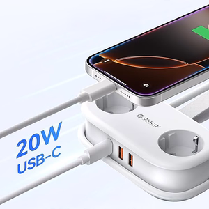 Orico AP3 20W GaN 5in1 Power Strip 2x AC + 2x USB-A + 1x USB-C - White