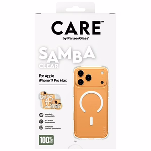 CARE by PanzerGlass Fashionable Samba Ümbris w. Valge MagSafe jaoks iPhone 17 Pro Max - Läbipaistev