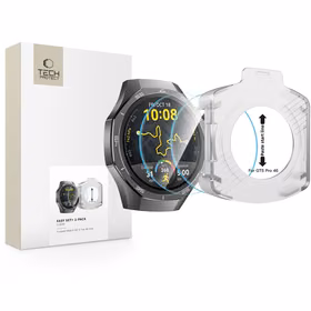 Tech-Protect Easy Set+ 2-pack karastatud klaas jaoks Huawei Watch GT 5 Pro 46 mm - läbipaistev