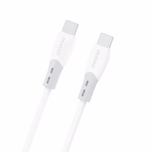 Dudao L25SC 60W USB-C - USB-C kaabel pehme silikoonpõimikuga 2m - valge