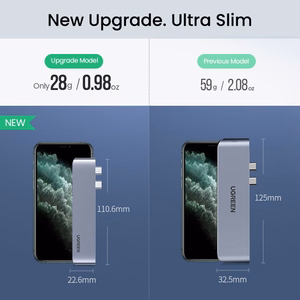 Ugreen HUB 60559 2x USB-C / USB-C PD (Thunderbolt 3, 100W, 4K 60 Hz, 10 Gbps) / HDMI 4K 30 Hz / 3x USB 3.0 MacBook Pro / Air - hall