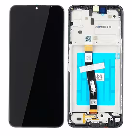 LCD screen Samsung A226 A22 5G koos touch screen ja frame Must original (service pack)
