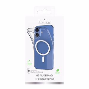 Puro 03 Mag MagSafe Silicone Ümbris jaoks iPhone 16 Plus - Läbipaistev