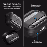 Spigen Rugged Armor Ümbris jaoks Apple AirPods Pro 1 / 2 - Matte must