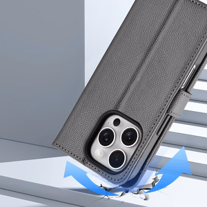 Dux Ducis Lawa Leather Ümbris jaoks iPhone 16 Pro Max with Detachable Magnetic Wallet - Hall