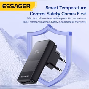 Laadija Essager Ultra Thin must 65W (PD / QC3.0)