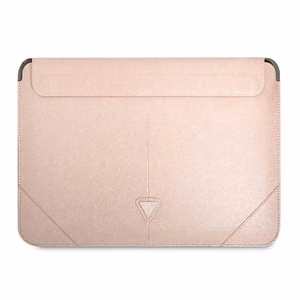 Guess Saffiano Triangle Logo ümbris jaoks a 16" laptop - roosa
