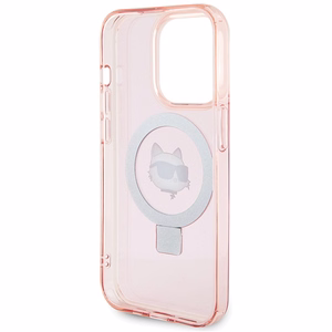 Karl Lagerfeld KLHMP15LHMRSCHP iPhone 15 Pro 6.1" roosa/roosa hardcase Ring Stand Choupette Head MagSafe