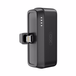XO power bank mini PR244 20W 5000 mAh Lightning pistikuga must