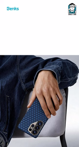 Benks Magnetic Armor Air Armor Grid Kevlar Ümbris Metal Frame 600D (A048) for Samsung Galaxy S26 sinine